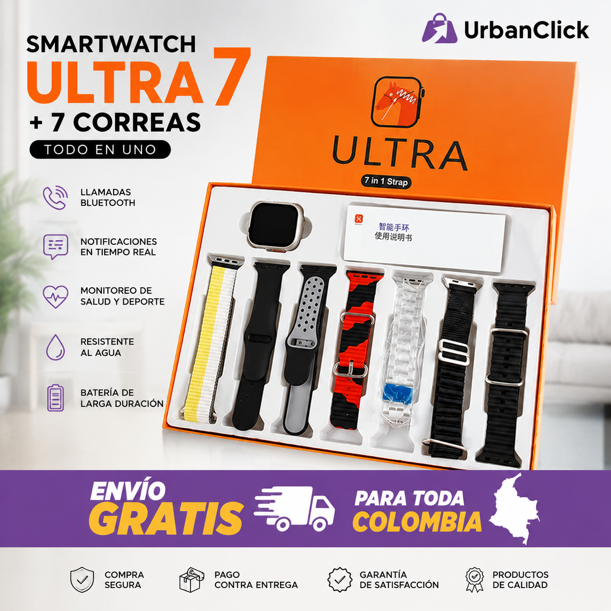 RELOJ SMARTWATCH ULTRA 7 PULSOS