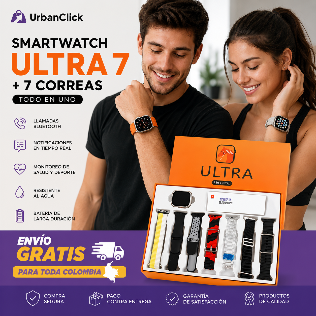 RELOJ SMARTWATCH ULTRA 7 PULSOS