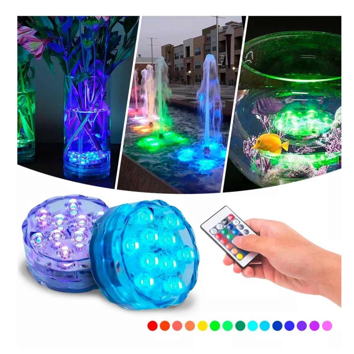 Kit de iluminación RGB para piscinas - Inalámbrico con control remoto